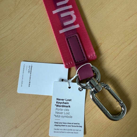 NEW lululemon athletica Pink Keychain Accessory- Never Lost Keychain
Wordmark - Picture 7 of 7